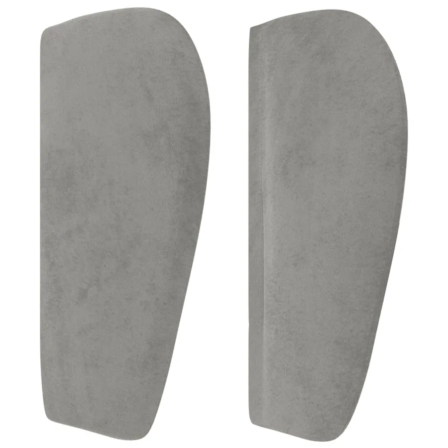 Tête de lit avec oreilles Gris clair 93x23x78/88 cm Velours - 4