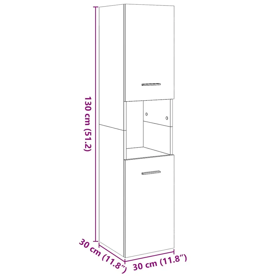 Armoire de salle de bain suspendue vieux bois bois d'ingénierie - 12