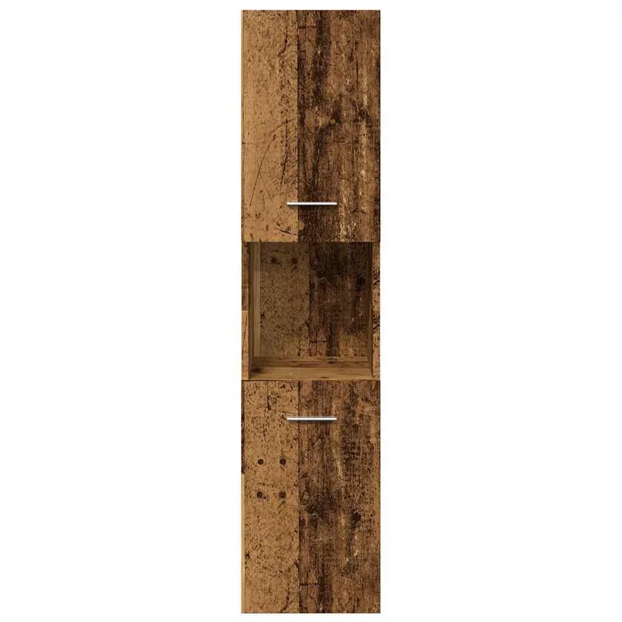 Armoire de salle de bain suspendue vieux bois bois d'ingénierie - 4