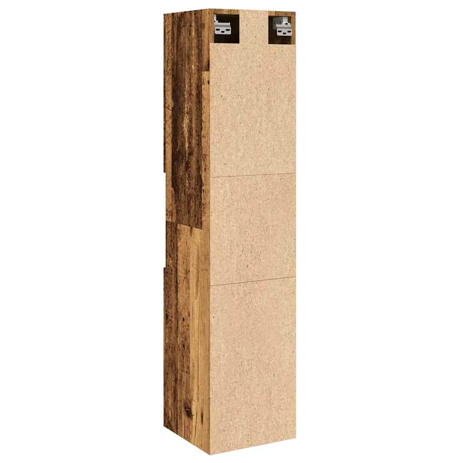Armoire de salle de bain suspendue vieux bois bois d'ingénierie - 7