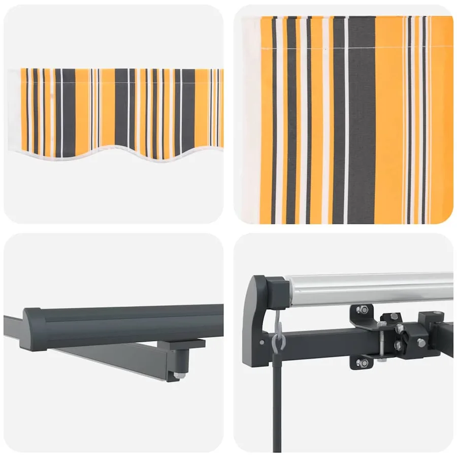 Auvent rétractable Multicolore 400 × 300 cm Tissu et Aluminium - 10