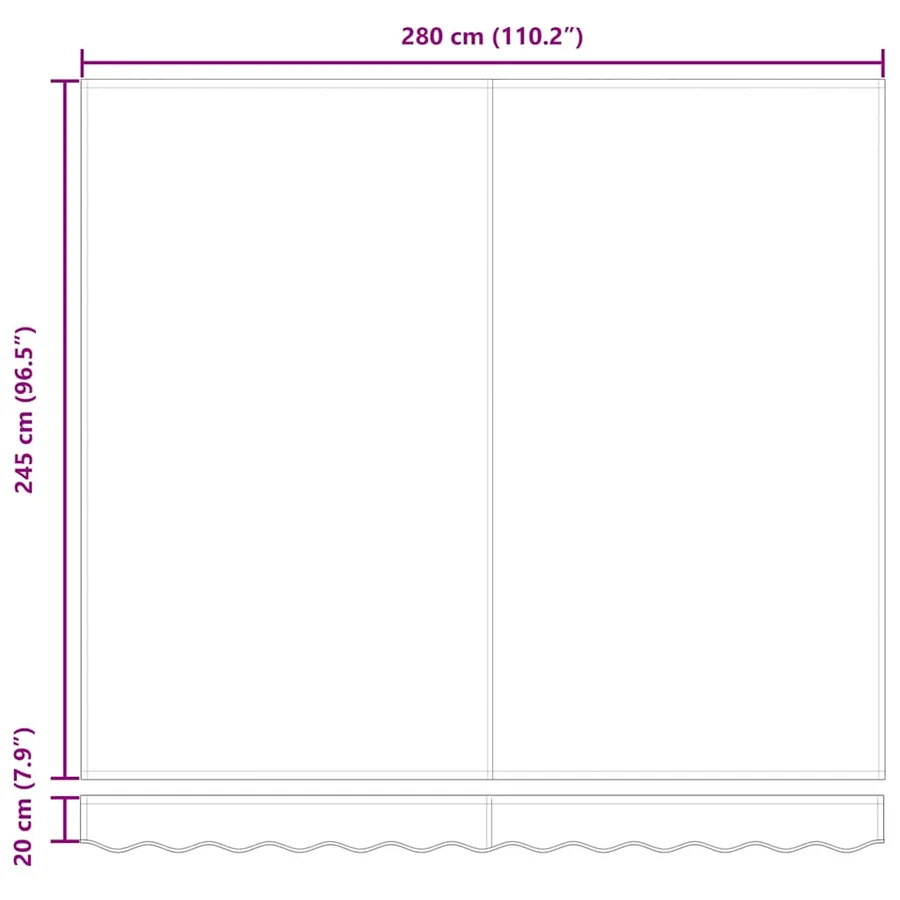 Auvent rétractable Multicolore 300 x 250 cm Polyester - 16