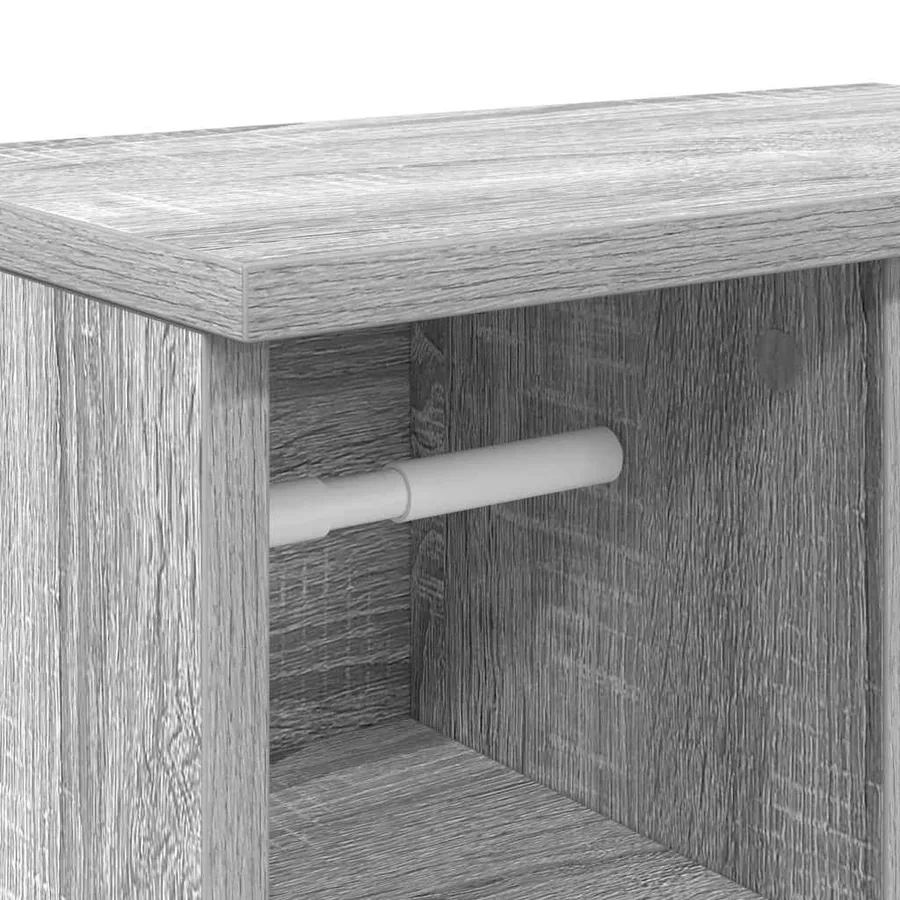 Meuble de salle de bain avec porte-rouleau sonoma gris - 9