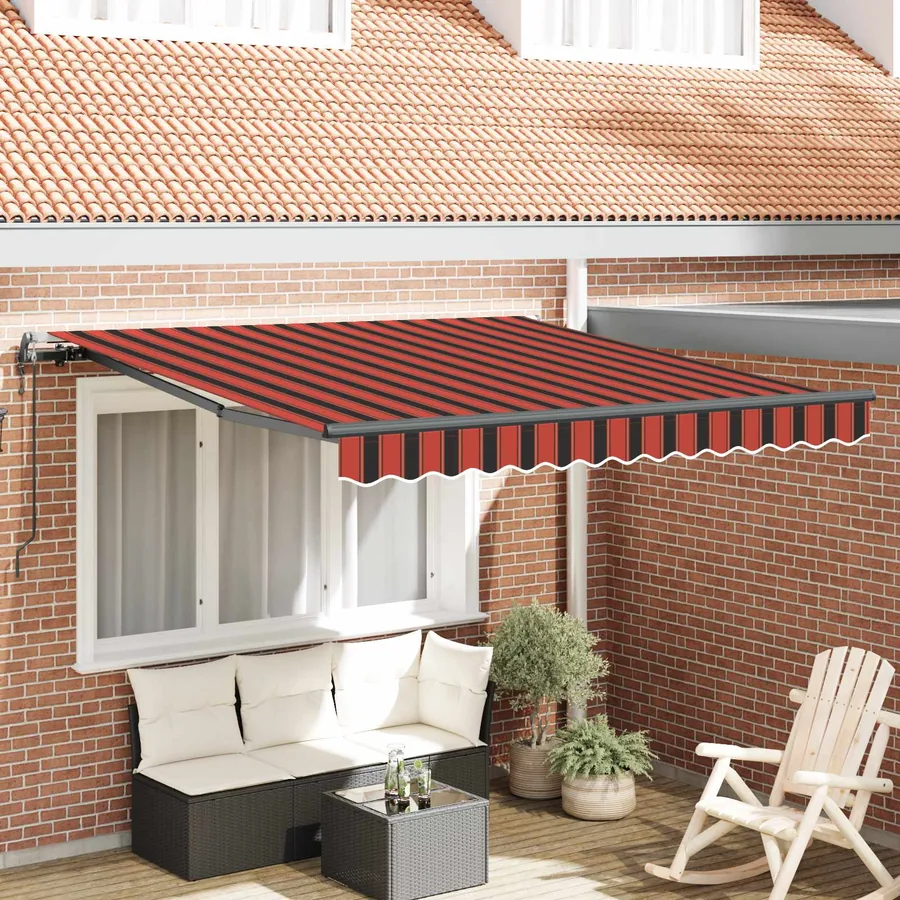 Auvent rétractable orange et marron 300 x 250 cm