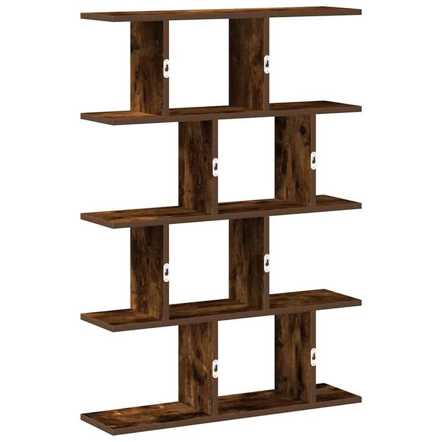 Étagère cube murale 12 compartiments chêne fumé bois ingénierie - 6