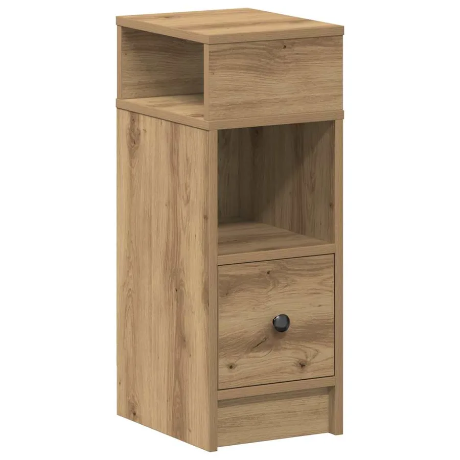 Table de chevet avec tiroir en chêne artisanal 25 x 31 x 66 cm - 2