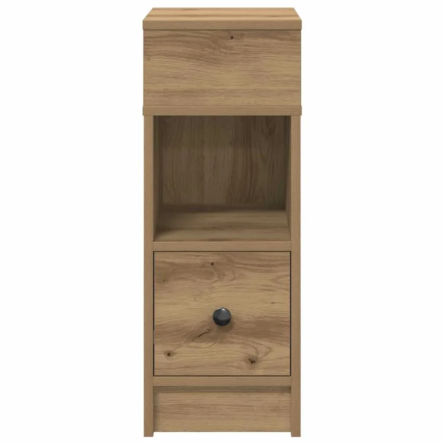 Table de chevet avec tiroir en chêne artisanal 25 x 31 x 66 cm - 4