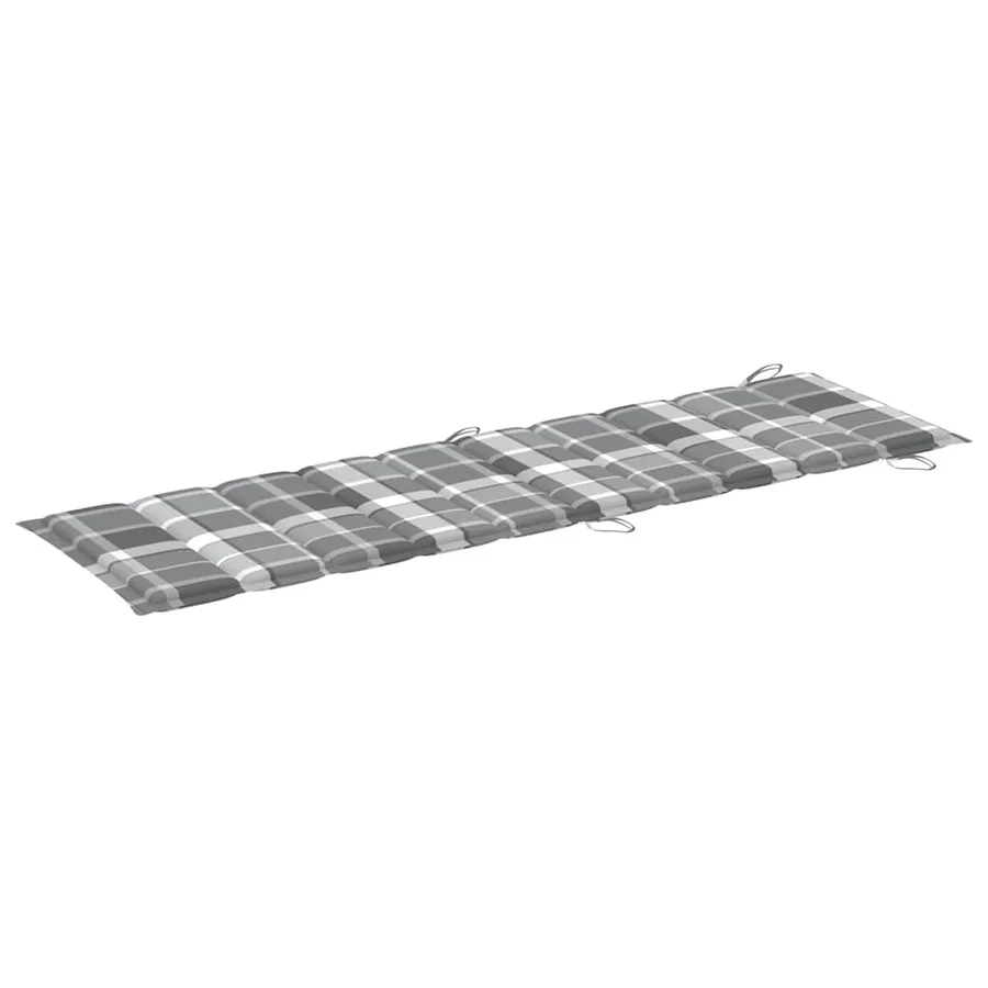 Chaise longue à bascule avec coussin Bois de teck solide - 10