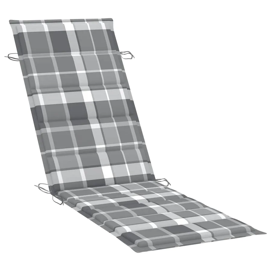 Chaise longue à bascule avec coussin Bois de teck solide - 9
