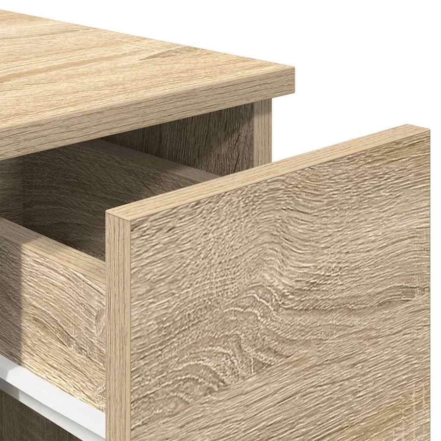 Tables de chevet avec tiroir 2 pcs chêne sonoma 20x36x60 cm - 9