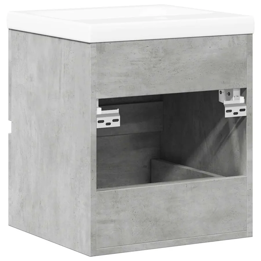Ensemble de meubles de salle de bain 2 pcs gris béton - 6