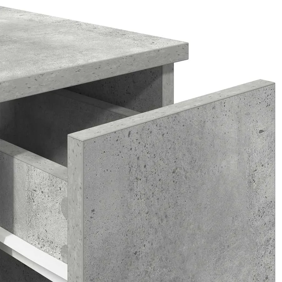 Tables de chevet avec tiroir 2 pcs gris béton 20x36x60 cm - 9
