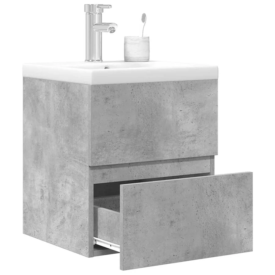 Ensemble de meubles de salle de bain 2 pcs gris béton