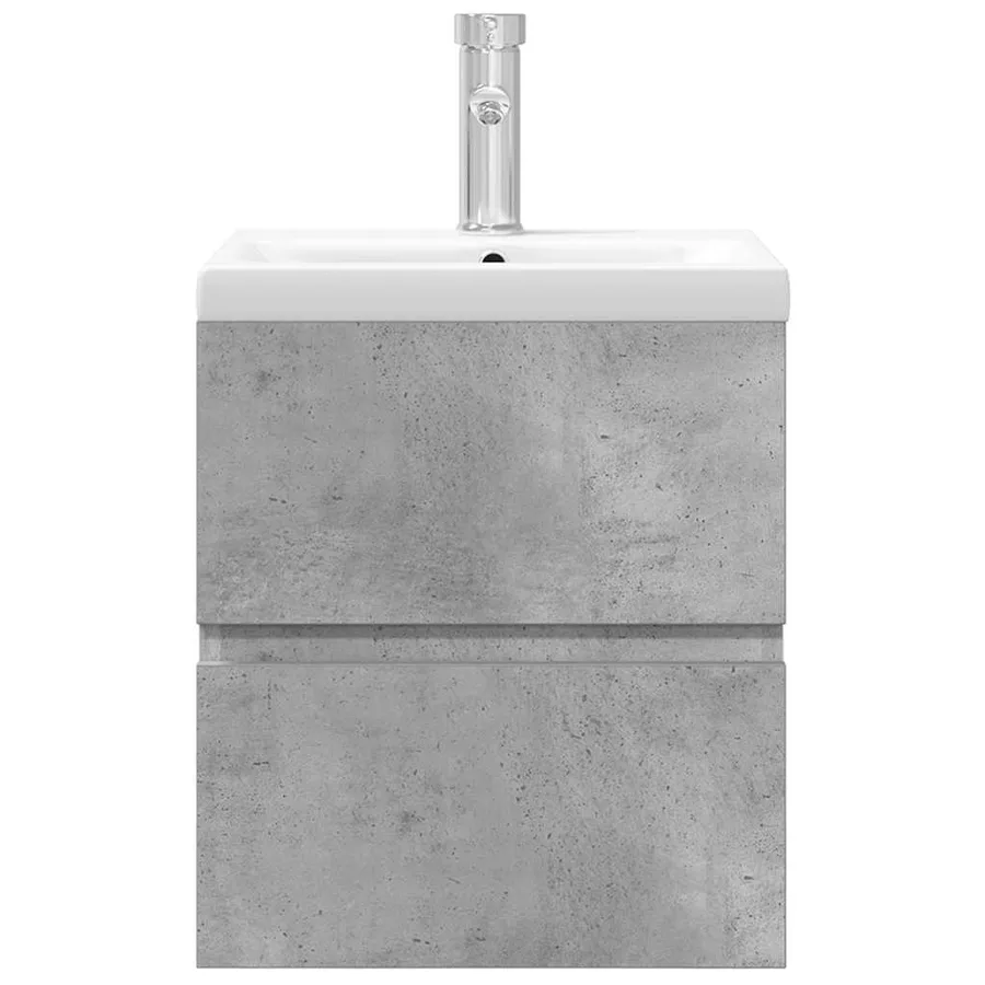 Ensemble de meubles de salle de bain 2 pcs gris béton - 4