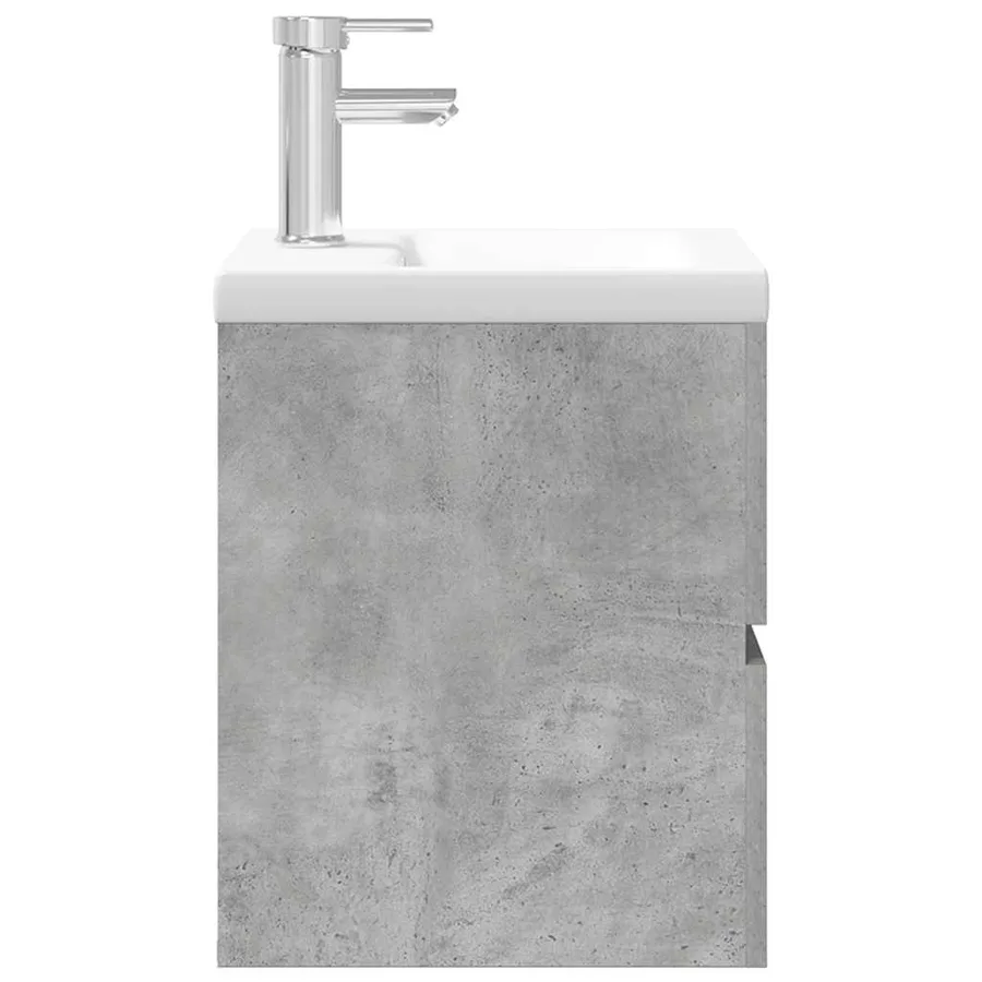 Ensemble de meubles de salle de bain 2 pcs gris béton - 6