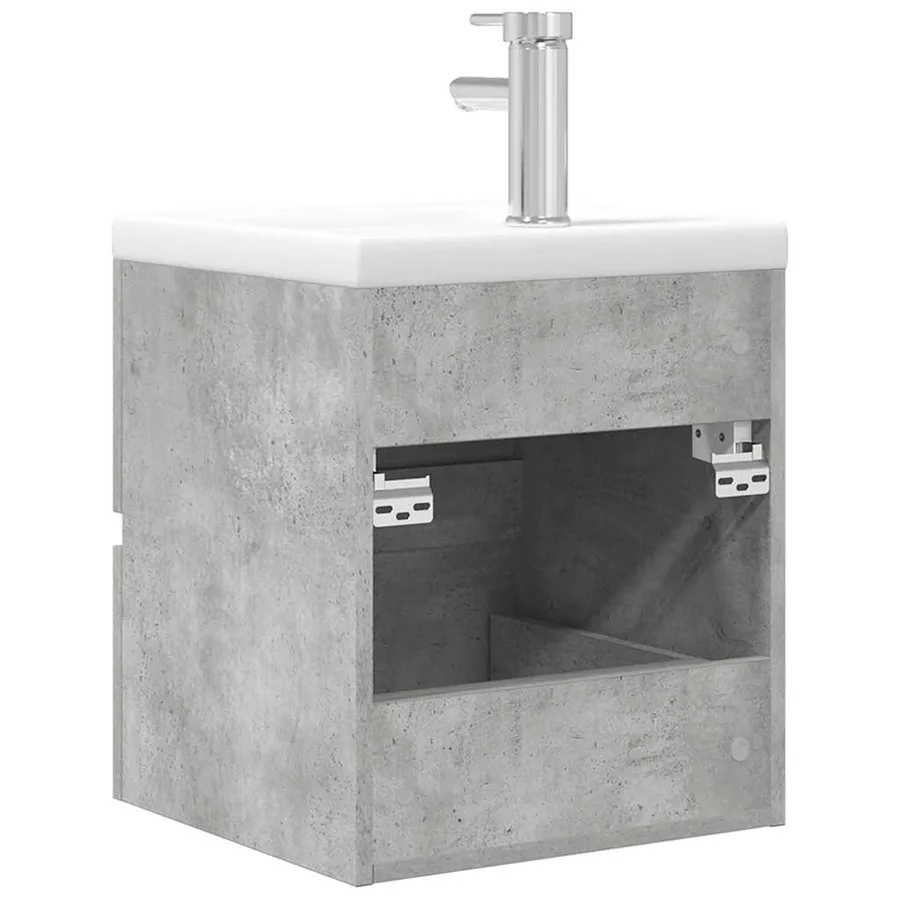 Ensemble de meubles de salle de bain 2 pcs gris béton - 7