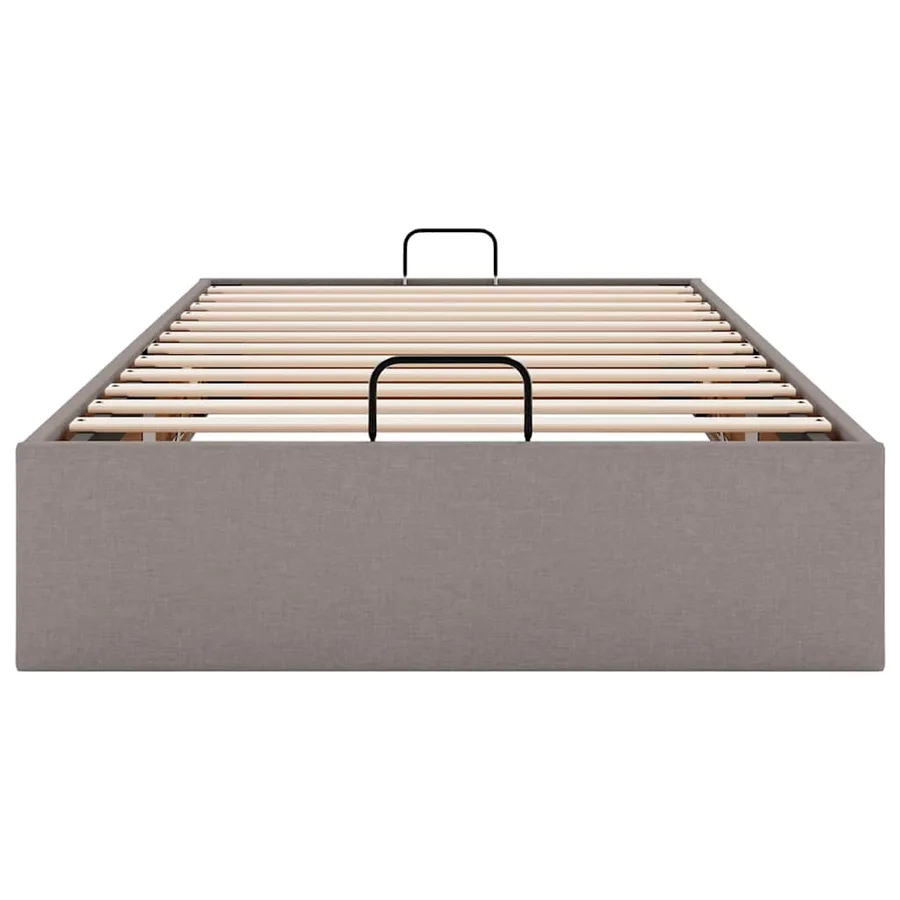 Cadre de lit ottoman sans matelas taupe 90x200 cm tissu - 7