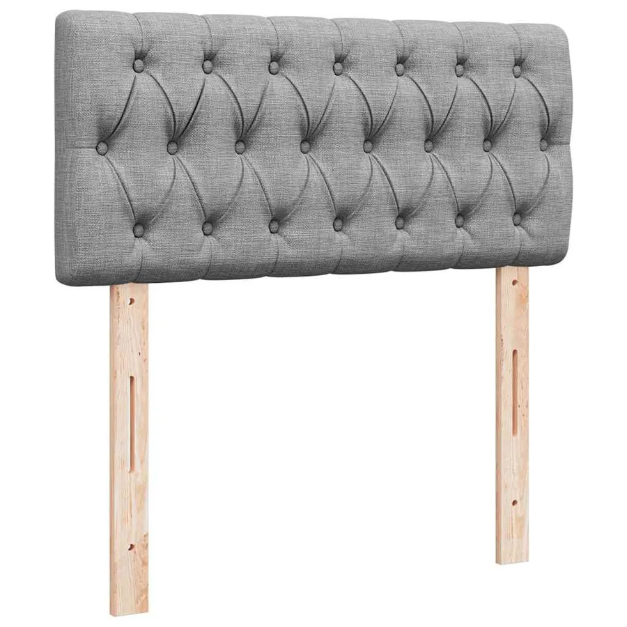 Lit ottoman avec matelas gris clair 100x200 cm tissu - 10