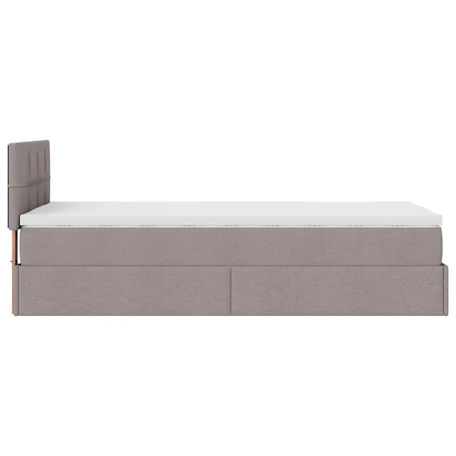 Lit ottoman avec matelas et LED taupe 90x200 cm tissu - 11