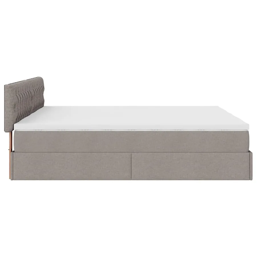 Cadre de lit ottoman avec matelas taupe 180x200 cm tissu - 11