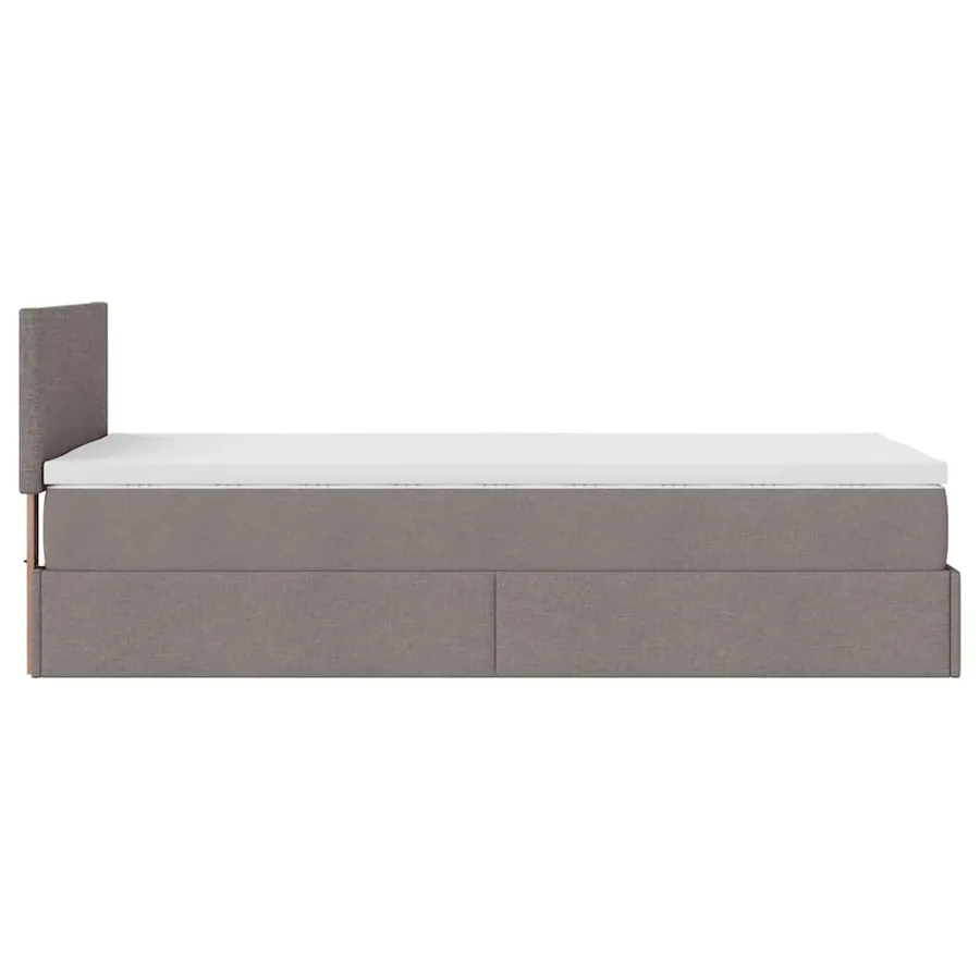 Lit ottoman avec matelas et LED taupe 90x200 cm tissu - 11