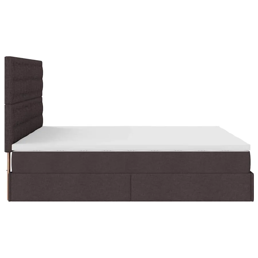 Cadre de lit ottoman avec matelas marron foncé 180x200 cm tissu - 8