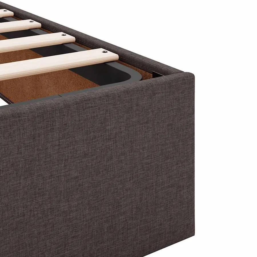Cadre de lit ottoman avec matelas marron foncé 90x200 cm tissu - 12