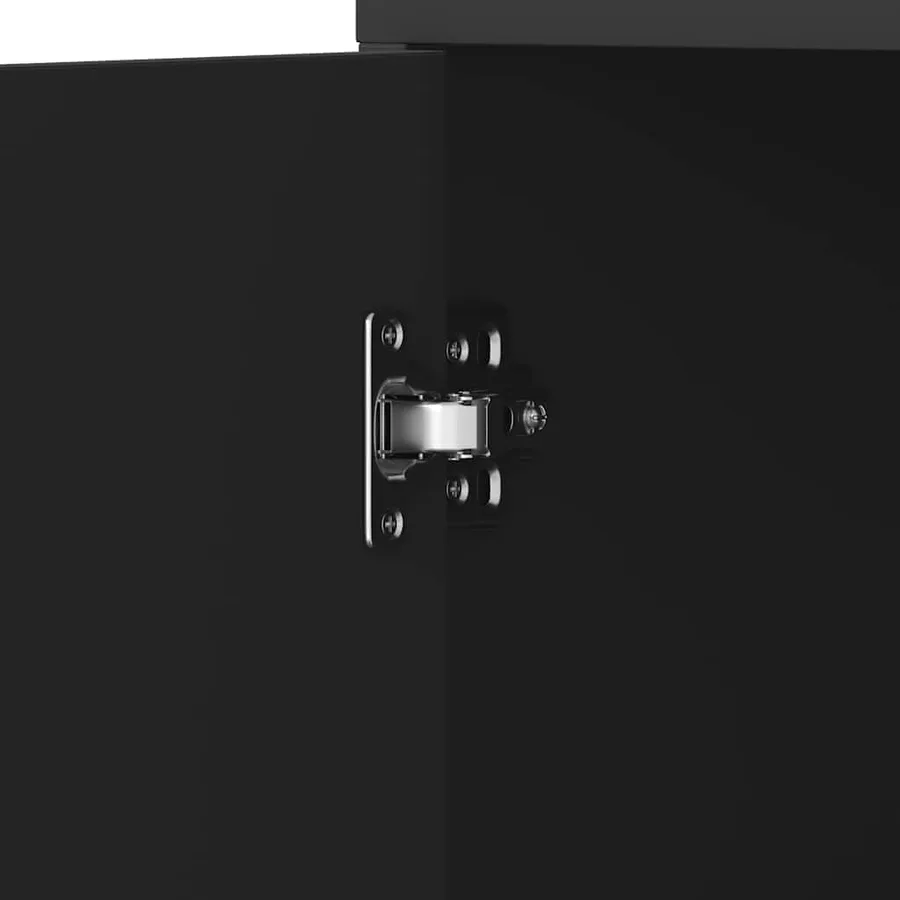 Armoire de salle de bain Noir 30x30x183,5 cm Bois d'ingénierie - 11