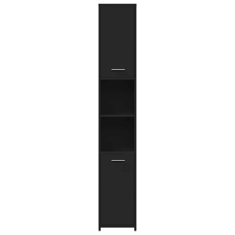 Armoire de salle de bain Noir 30x30x183,5 cm Bois d'ingénierie - 6