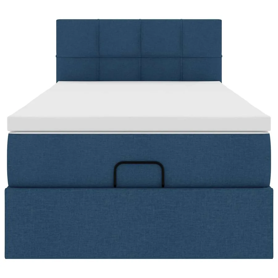 Lit ottoman avec matelas et LED Bleu 90x200 cm Tissu - 8