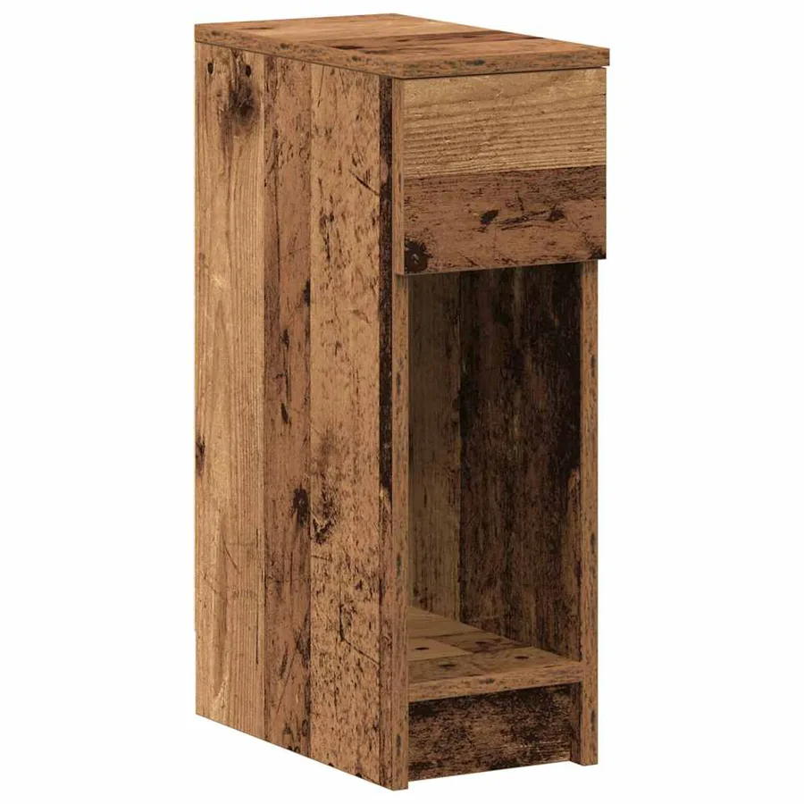 Table de chevet avec tiroir vieux bois 20x36x60 cm - 2