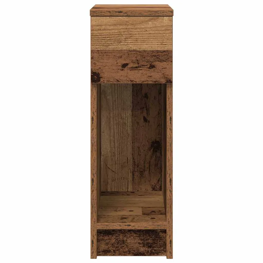 Table de chevet avec tiroir vieux bois 20x36x60 cm - 4