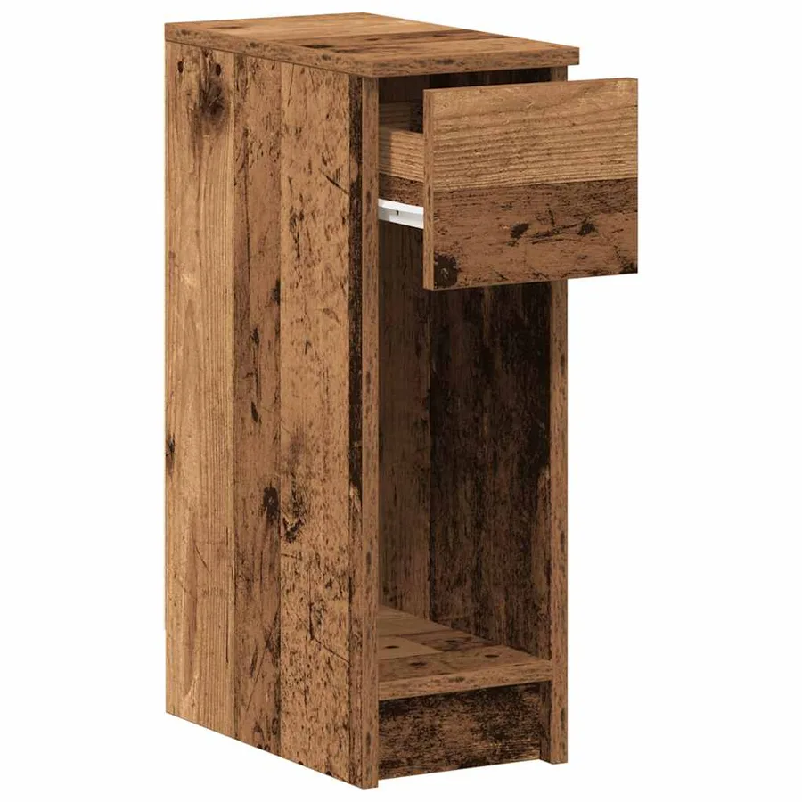 Table de chevet avec tiroir vieux bois 20x36x60 cm - 5