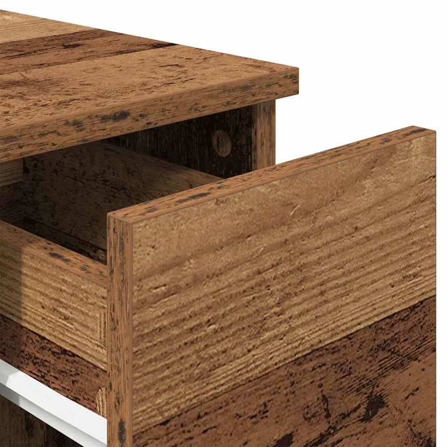 Table de chevet avec tiroir vieux bois 20x36x60 cm - 8