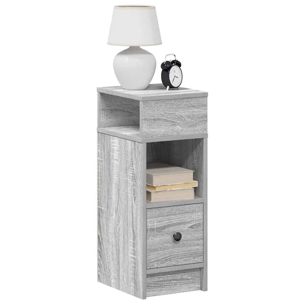 Table de chevet avec tiroir Gris Sonoma 25x31x66 cm