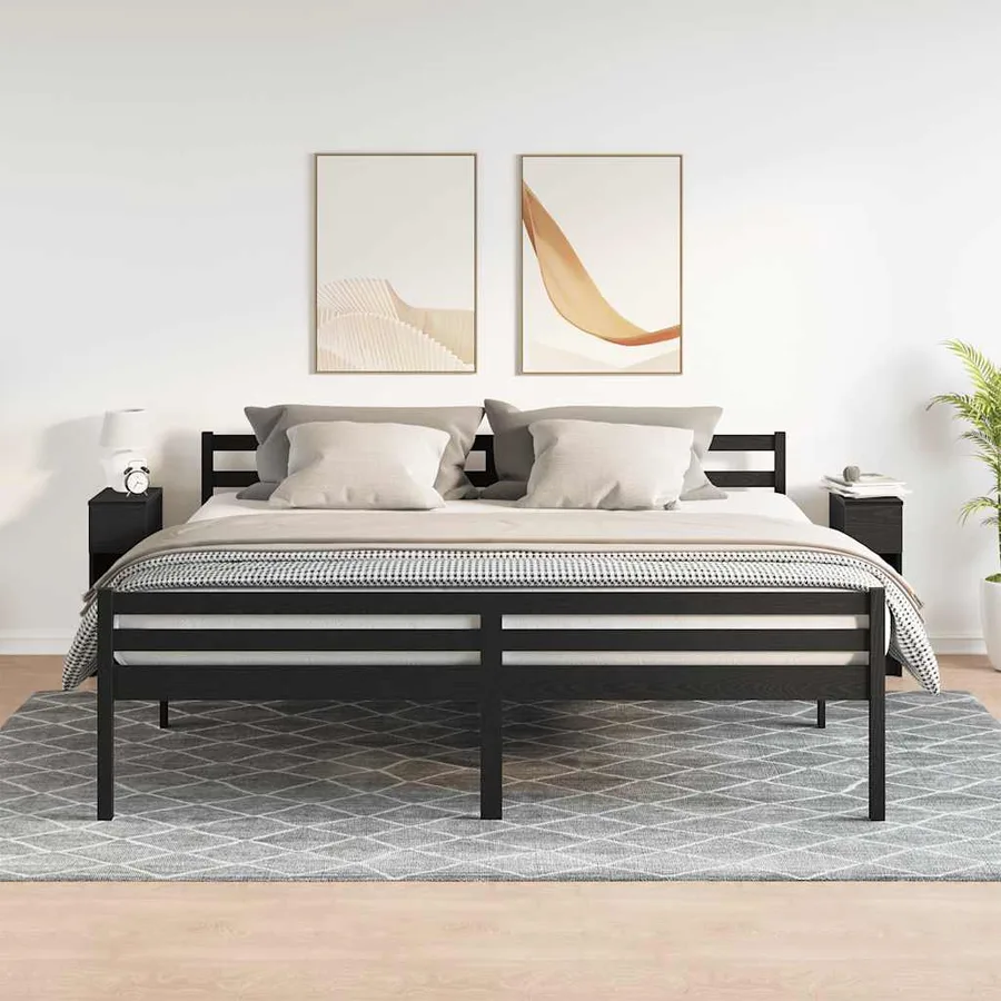 Tables de chevet avec tiroir 2 pcs chêne noir 20x36x60 cm - 3