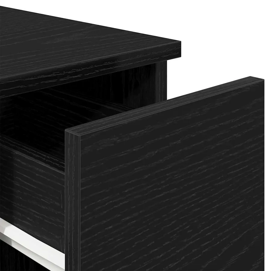 Tables de chevet avec tiroir 2 pcs chêne noir 20x36x60 cm - 9