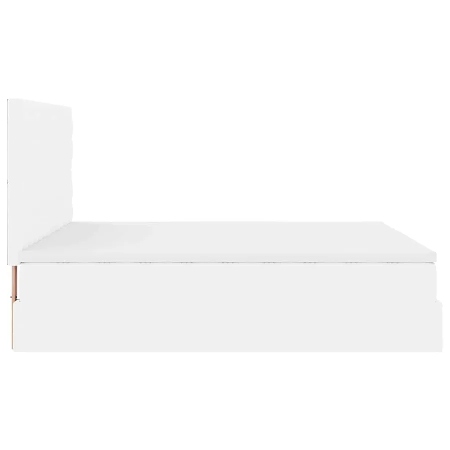 Cadre de lit ottoman avec matelas blanc 160x200 cm similicuir - 10