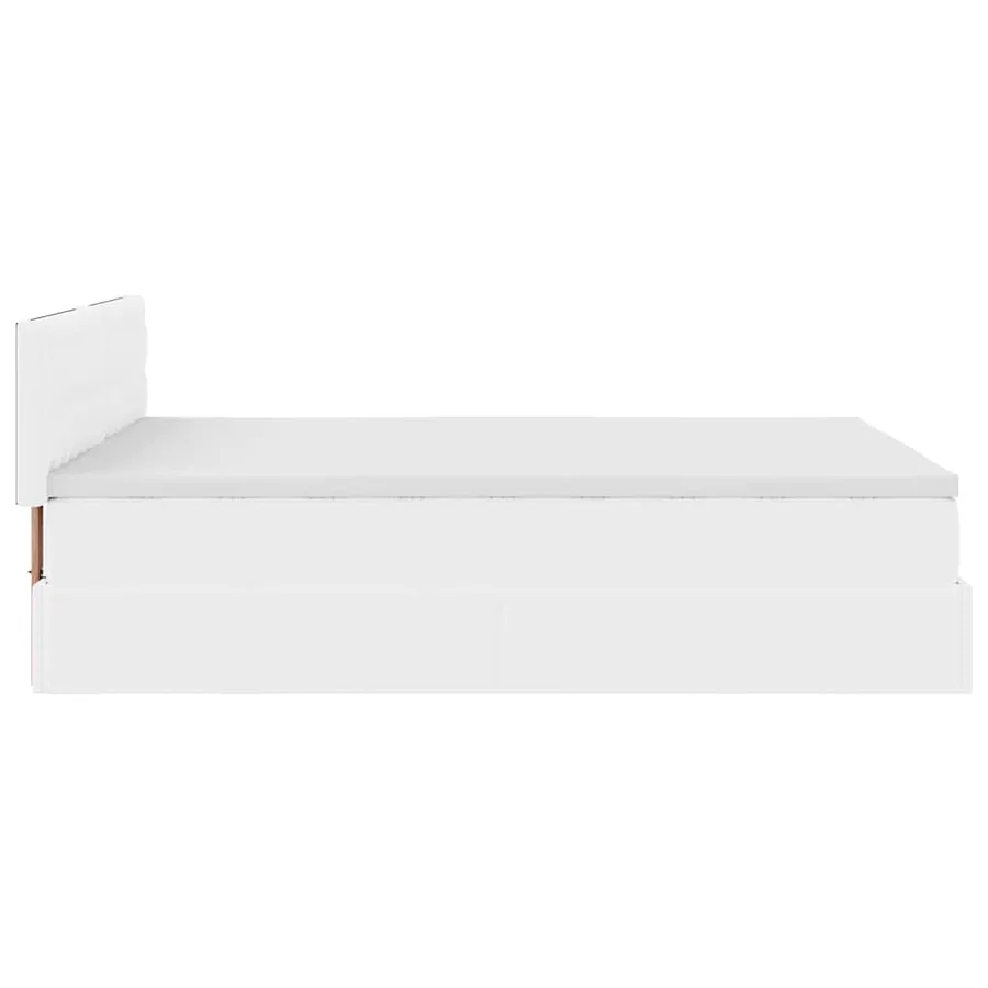 Lit ottoman avec matelas & LED blanc pur 140x200cm similicuir - 9