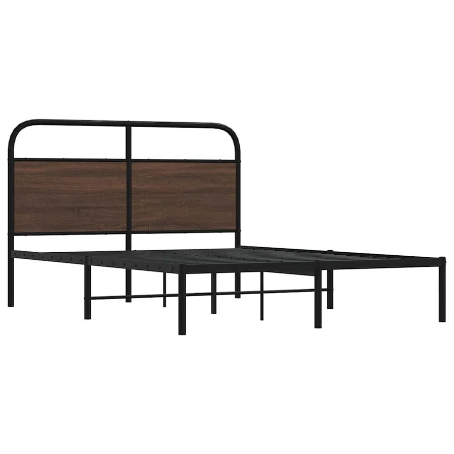 Cadre de lit sans matelas 140x190 cm chêne marron - 3