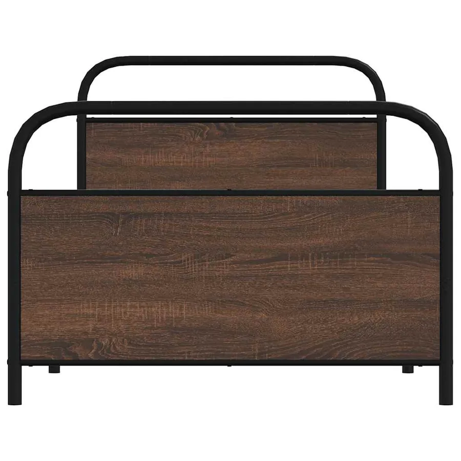 Cadre de lit sans matelas 90x200cm chêne marron bois ingénierie - 5