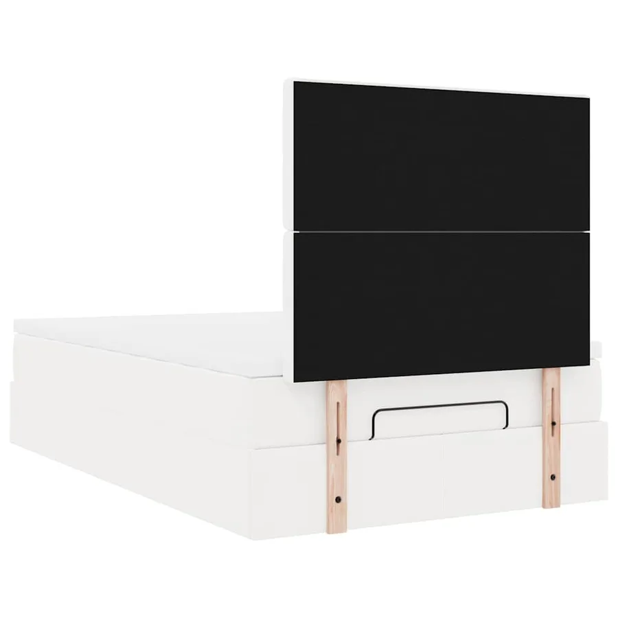 Cadre de lit ottoman avec matelas blanc 120x200 cm similicuir - 12