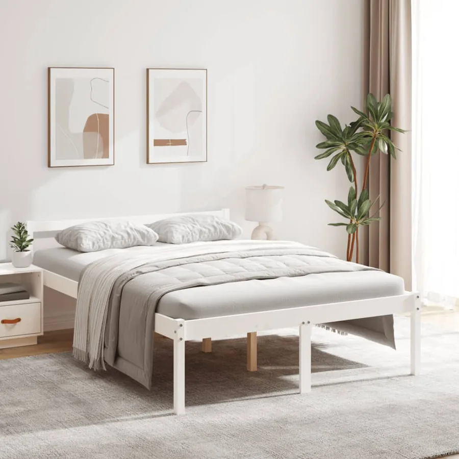 Lit pour personne âgée sans matelas 120x200 cm bois pin massif