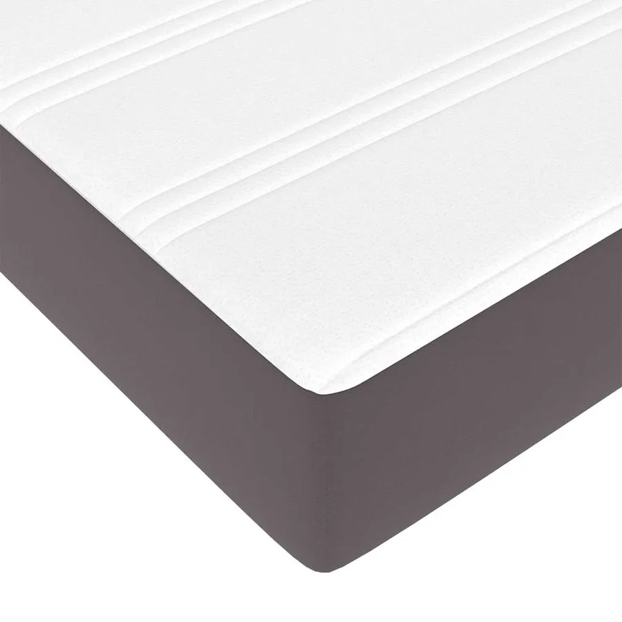 Cadre de lit ottoman avec matelas gris 120x200 cm similicuir - 13