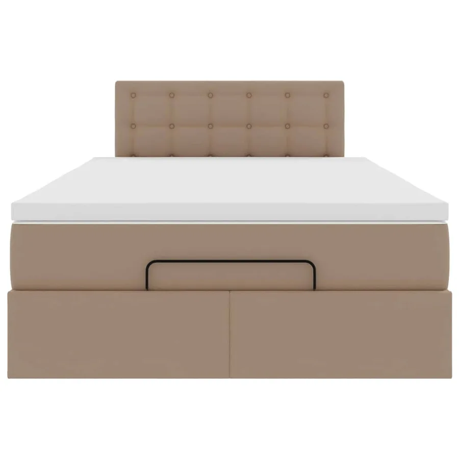 Cadre de lit ottoman et matelas cappuccino 120x200cm similicuir - 8