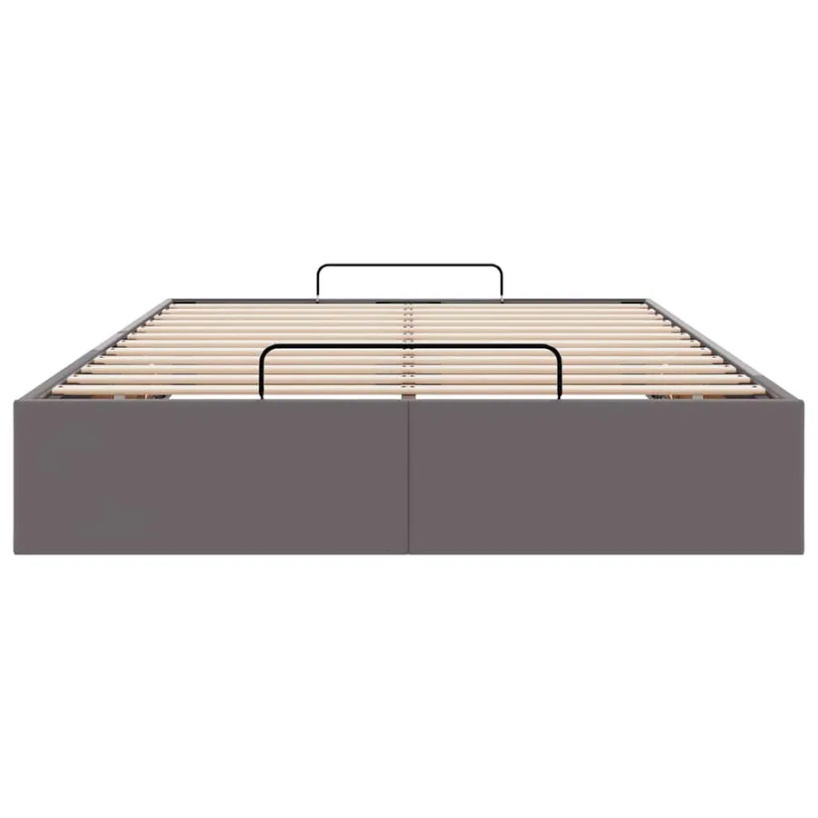 Cadre de lit ottoman sans matelas gris 120x200 cm similicuir - 7