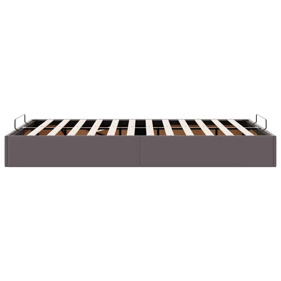 Cadre de lit ottoman sans matelas gris 120x200 cm similicuir - 8