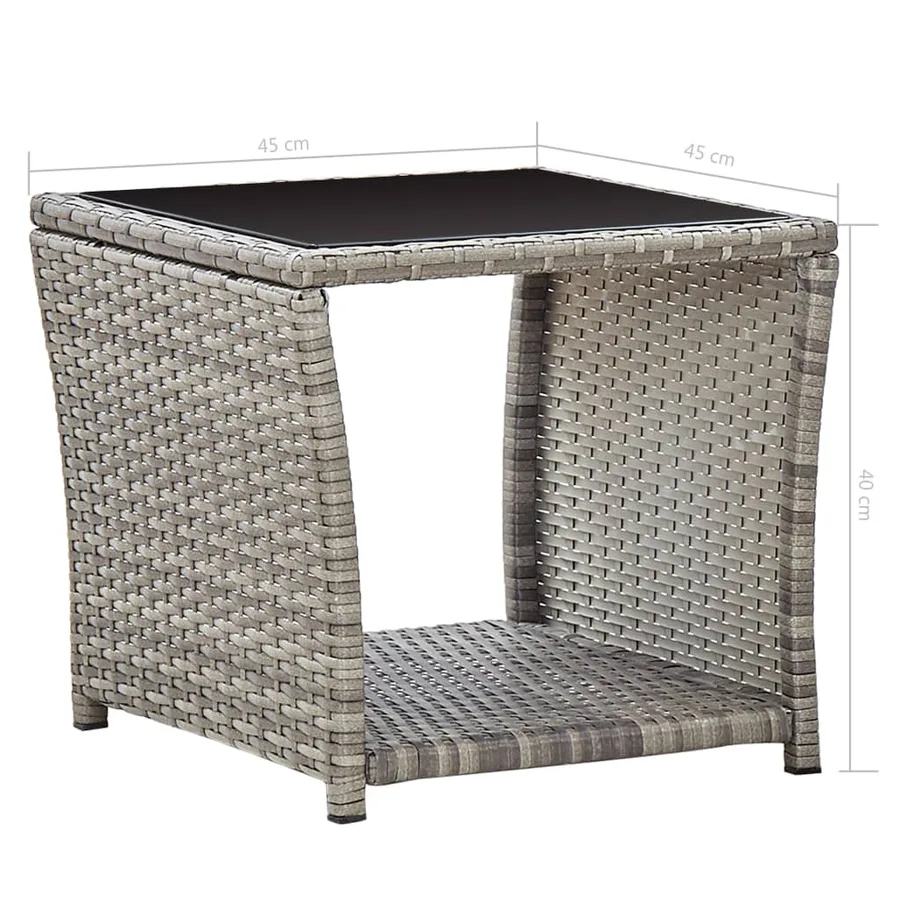 Salon de jardin 3 pcs avec coussins Résine tressée Gris - 14