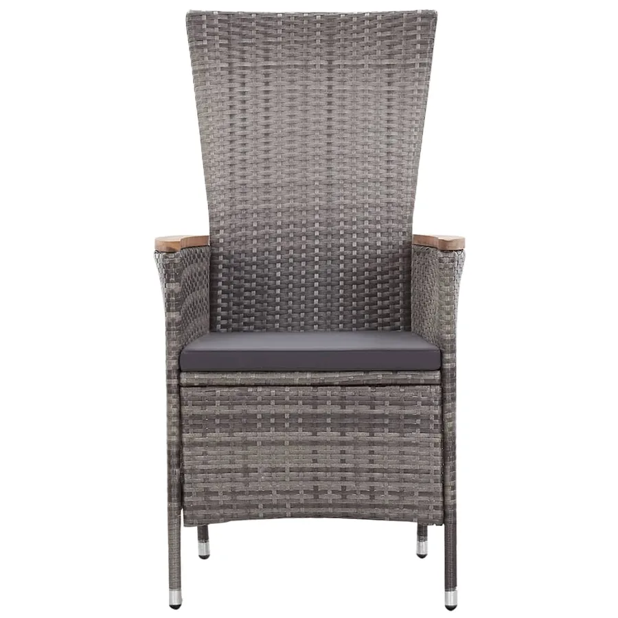 Salon de jardin 3 pcs avec coussins Résine tressée Gris - 4