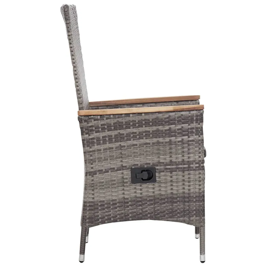 Salon de jardin 3 pcs avec coussins Résine tressée Gris - 5